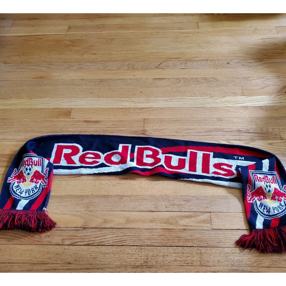 New York Red Bulls MLS Soccer Scarf Forever New York Knit Navy Red White NWOT